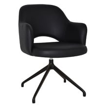 Lex Vinyl Trestle Armchairs (Set of 2)